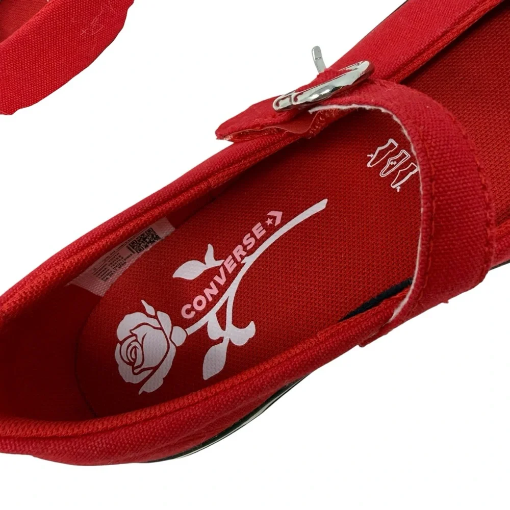 Converse All Dainty Mary Jane shoe Youth Girl Size 3 Red Hearts New